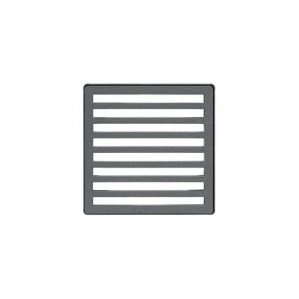 Schluter Kerdi-Drain Grate 4 in. Pewter Parallel Floor Installation Kit, pewter color, designed for modern shower systems