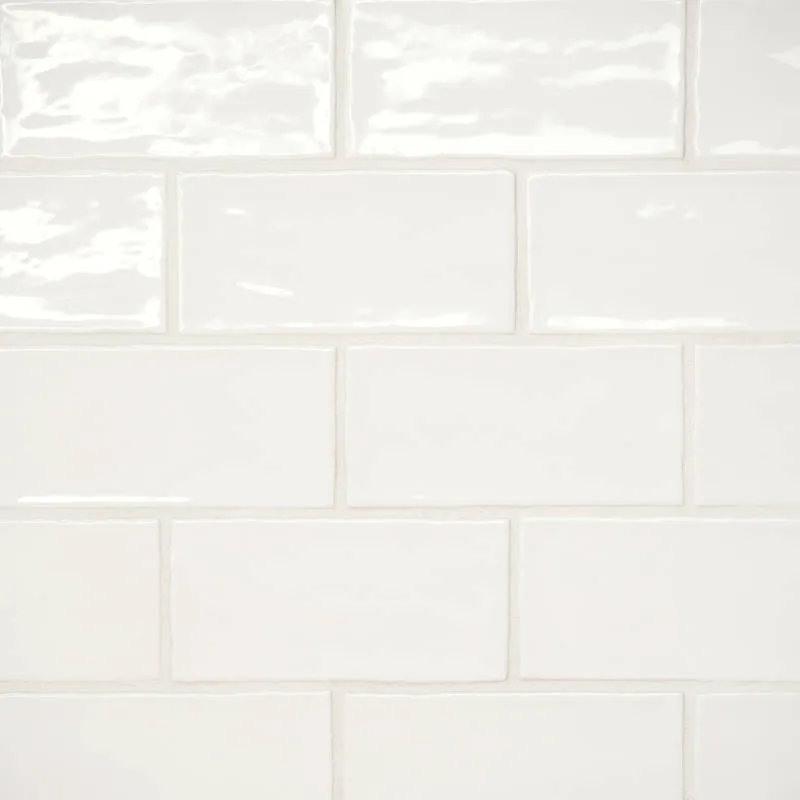 Pearl White Gloss Wall Tile 2.5x10 Ceramic from Marin collection
