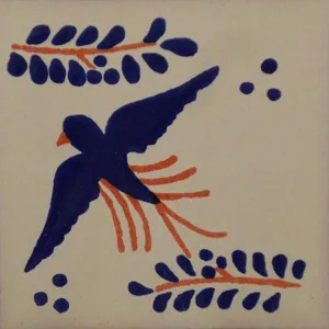 L57 Blue & Brown Paloma Talavera Tile 4" x 4" ceramic glazed finish