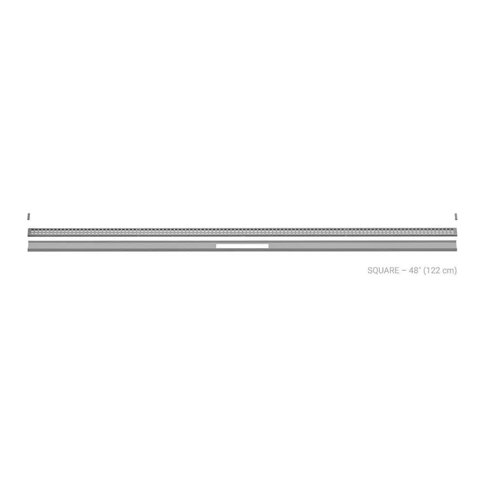 Schluter Kerdi-Line-Vario Stone Grey 48 in. Square Grate and Channel Floor Installation Kit, textured finish