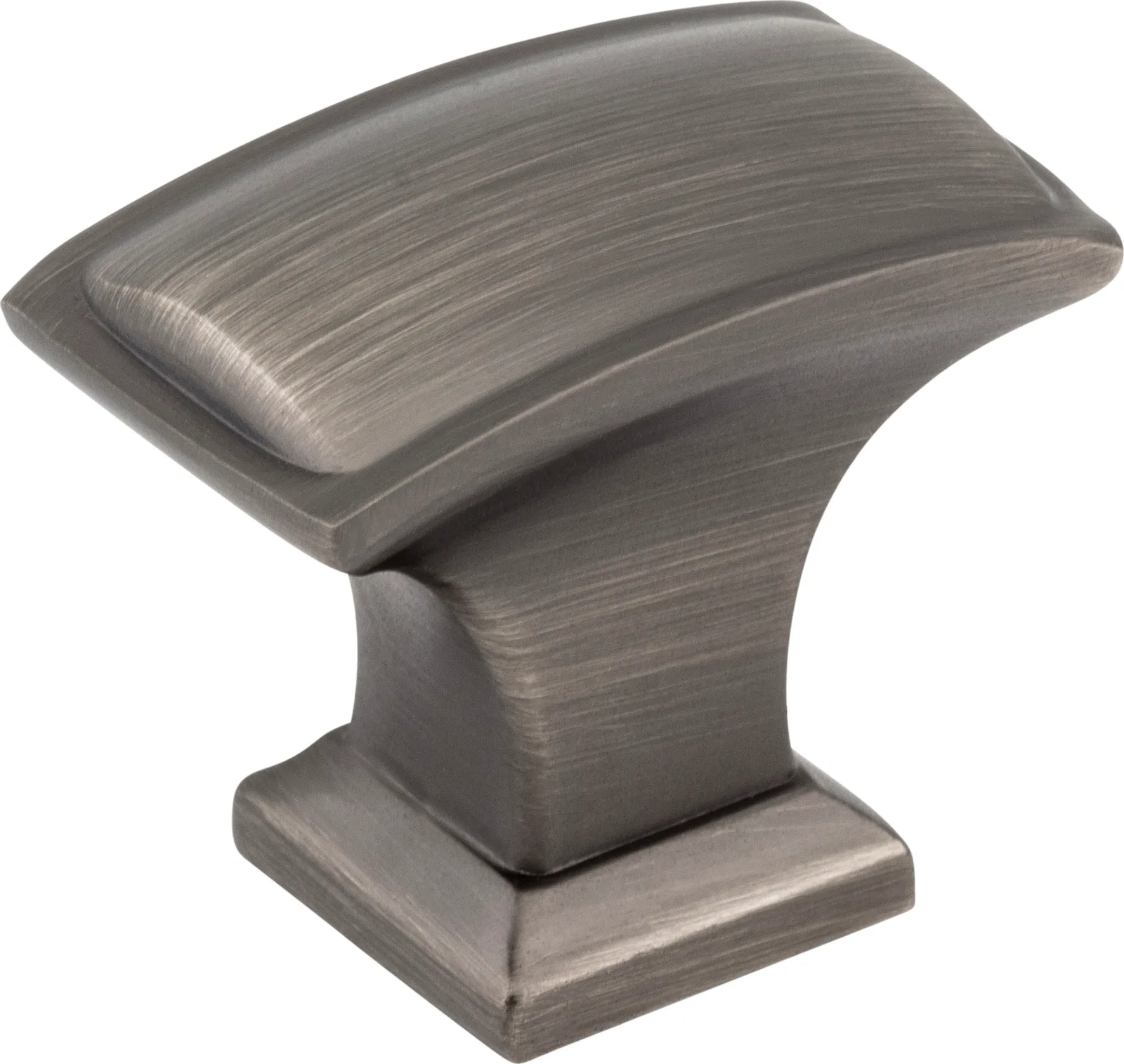 Annadale Rectangle Pillow Top Cabinet Knob in Gun Metal finish, 1-1/2" overall length, decorative hardware