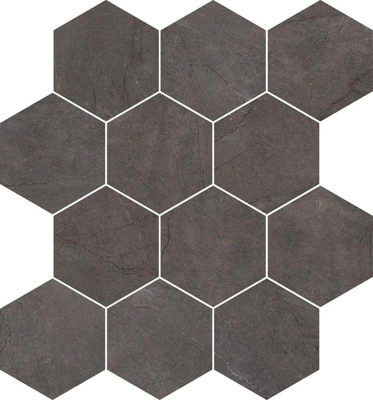 Victoria Charcoal Hexagon Mosaic