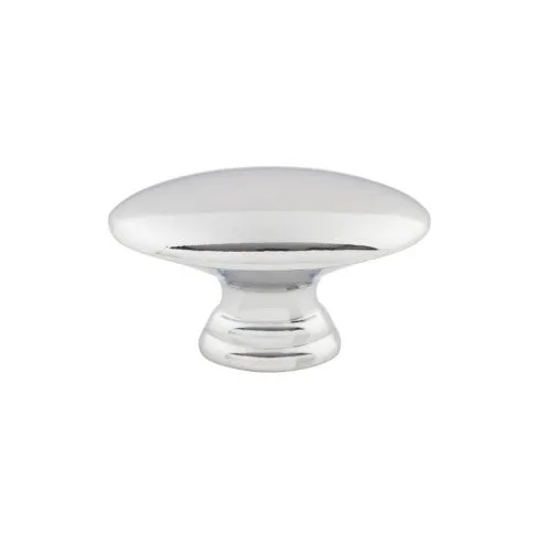 Flat Oval Knob in Polished Chrome, Brushed Satin Nickel, and Flat Black finishes, decorative hardware by Top Knobs