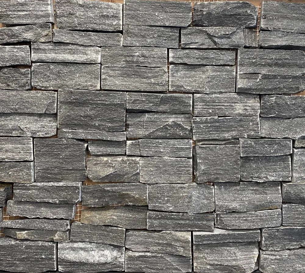 Black (2-Pc Dog Ear Corner) Natural Stone Ledger Panel