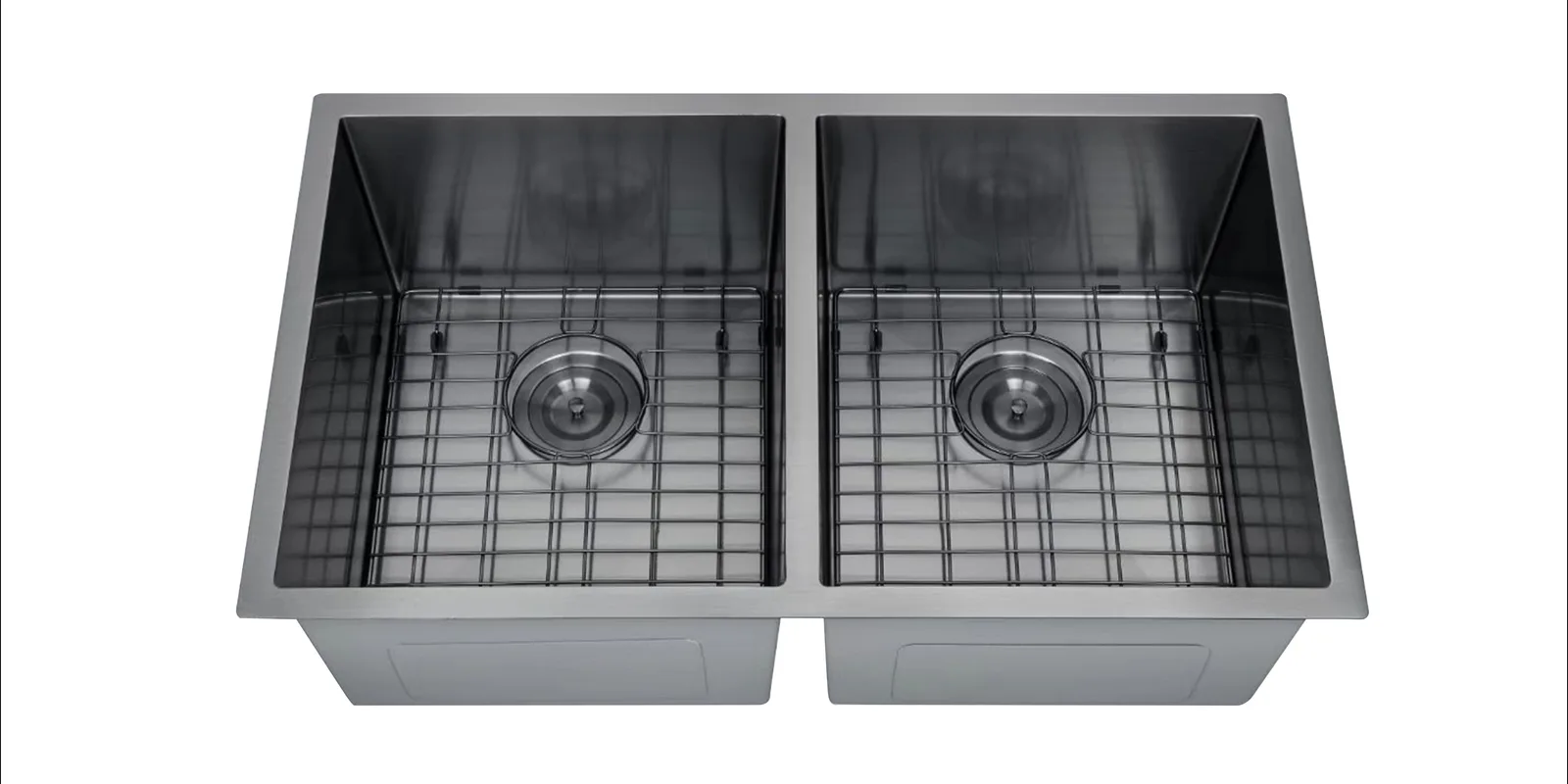 Double Square Sink Undermount, Round Corner