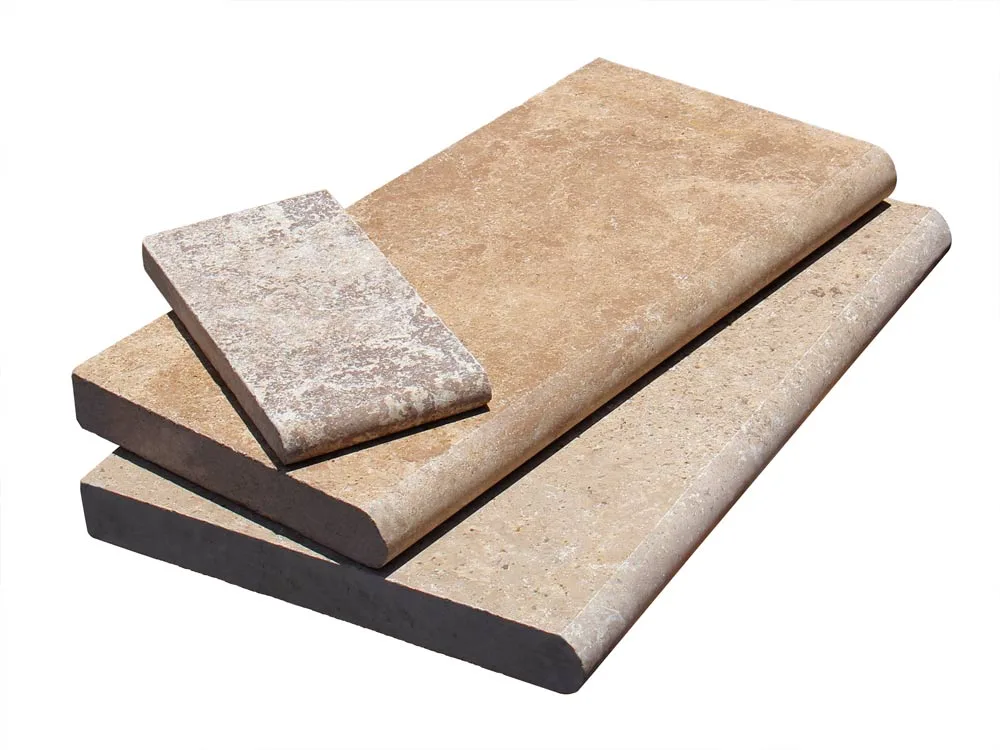 Chocolate Brown (Walnut) Travertine Pool Coping