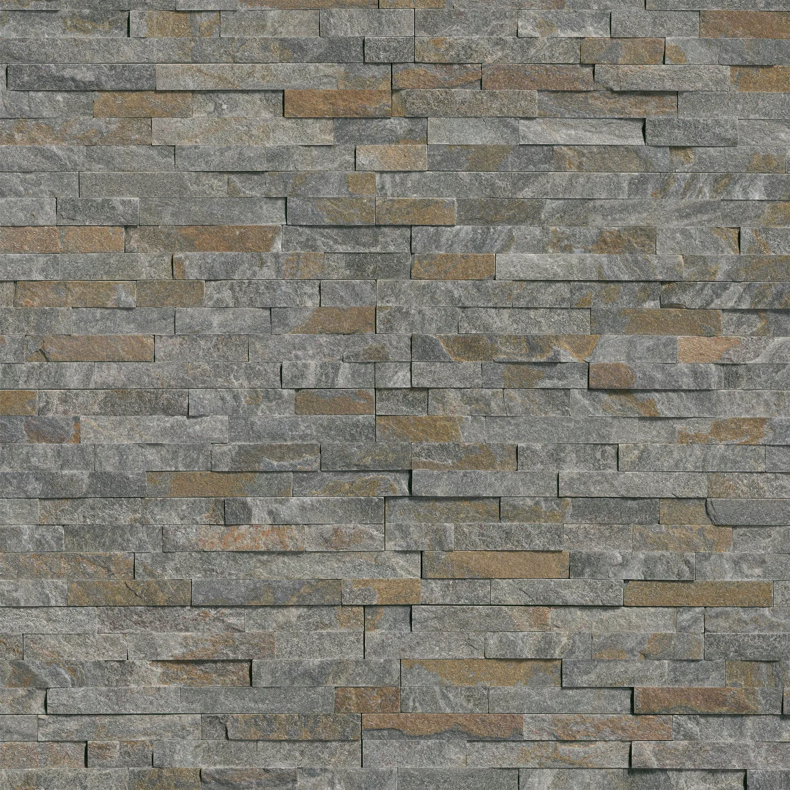 Amber Falls Panel Stacked Stone in orange color with splitface finish, size 6x24 inches, made of quartzite