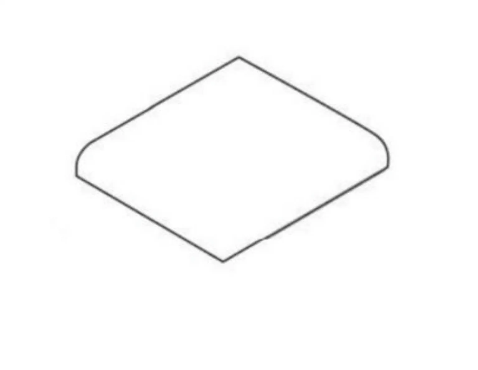 Neri Double Bullnose Trim in White Ceramic, 4x4, 6x6, 2x2 sizes