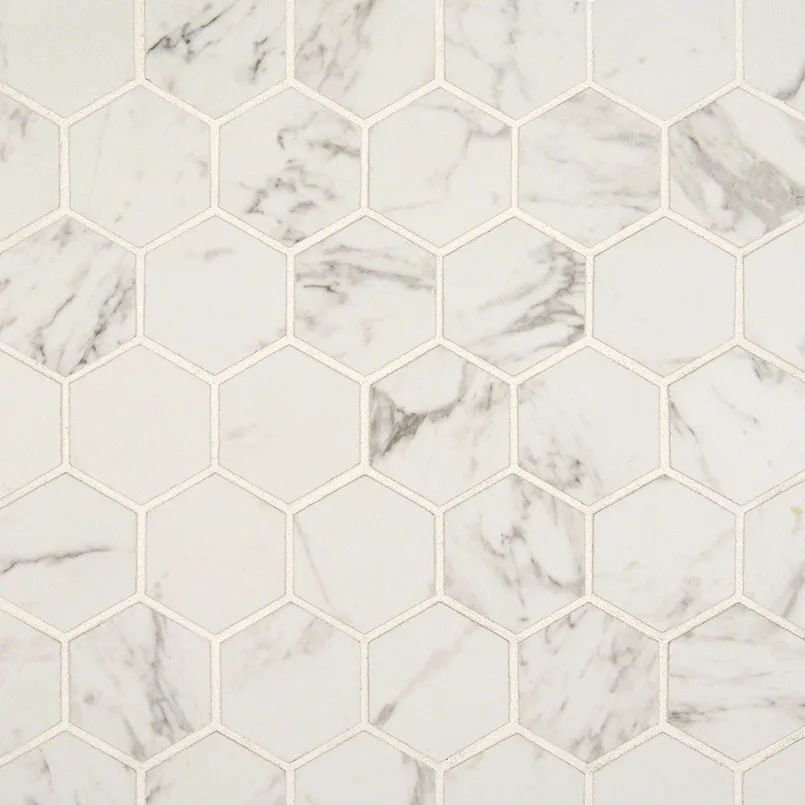 Pietra Carrara 2x2 Hexagon Mosaic