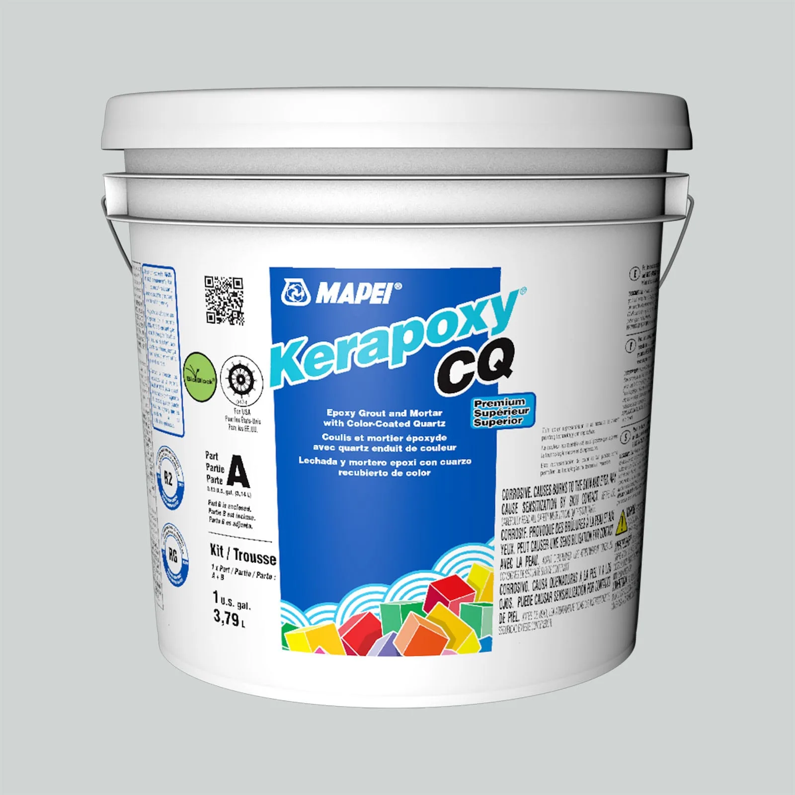 Mapei Kerapoxy CQ Sea Salt Epoxy Grout 1 Gallon container, Sea Salt color, high-performance epoxy material