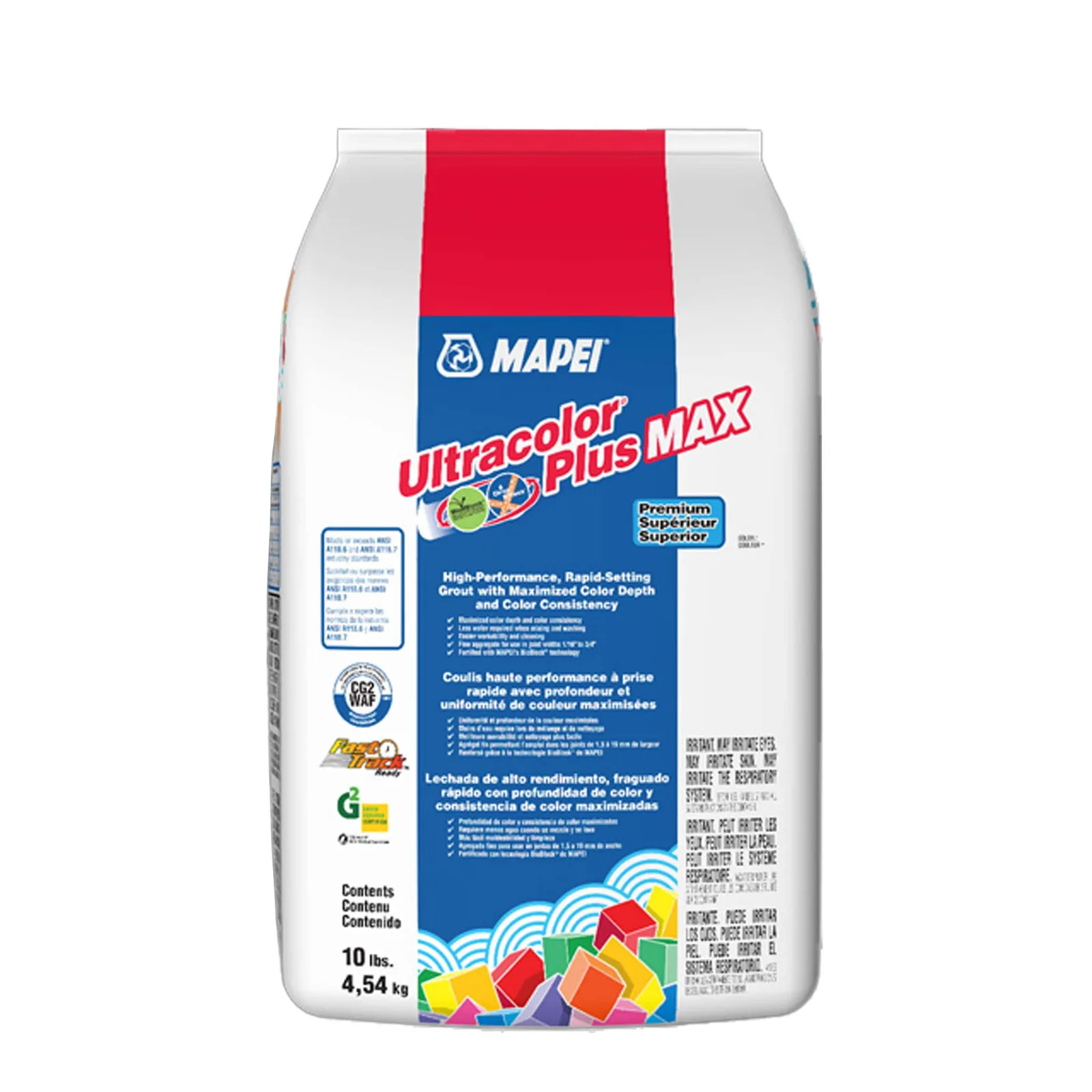 Mapei UltraColor Plus Max Pure White Grout 10-lb bag, all-in-one grout for tile projects, pure white color