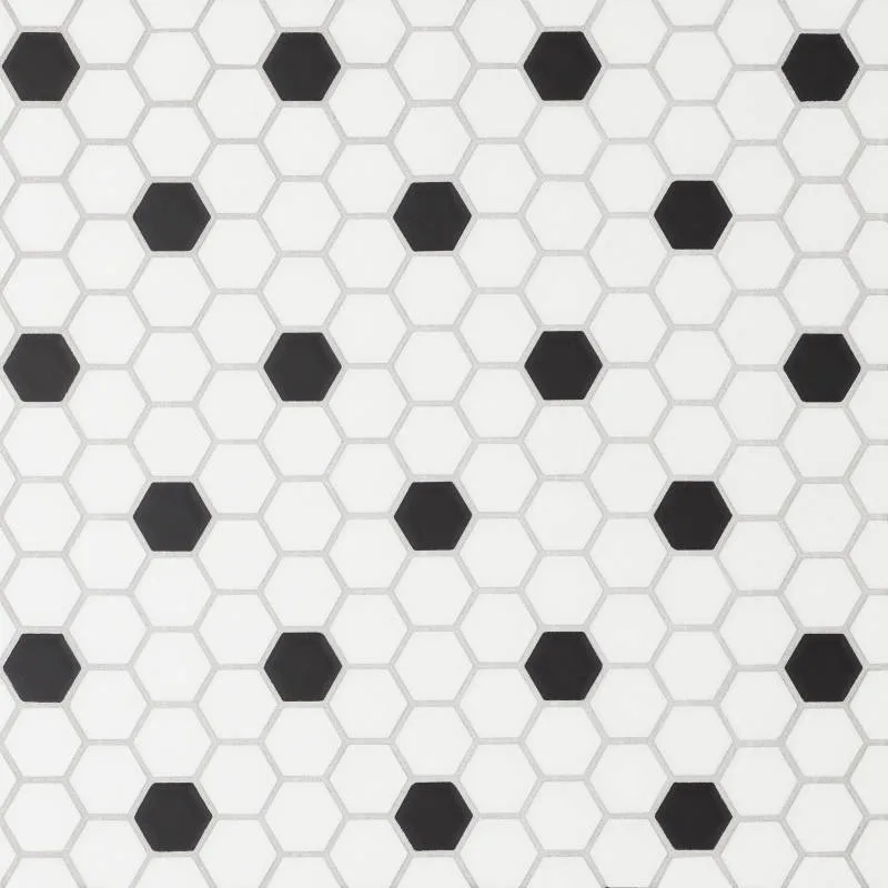 Le Cafe 1" x 1" Matte Porcelain Mosaic Tile - Deco Design 3