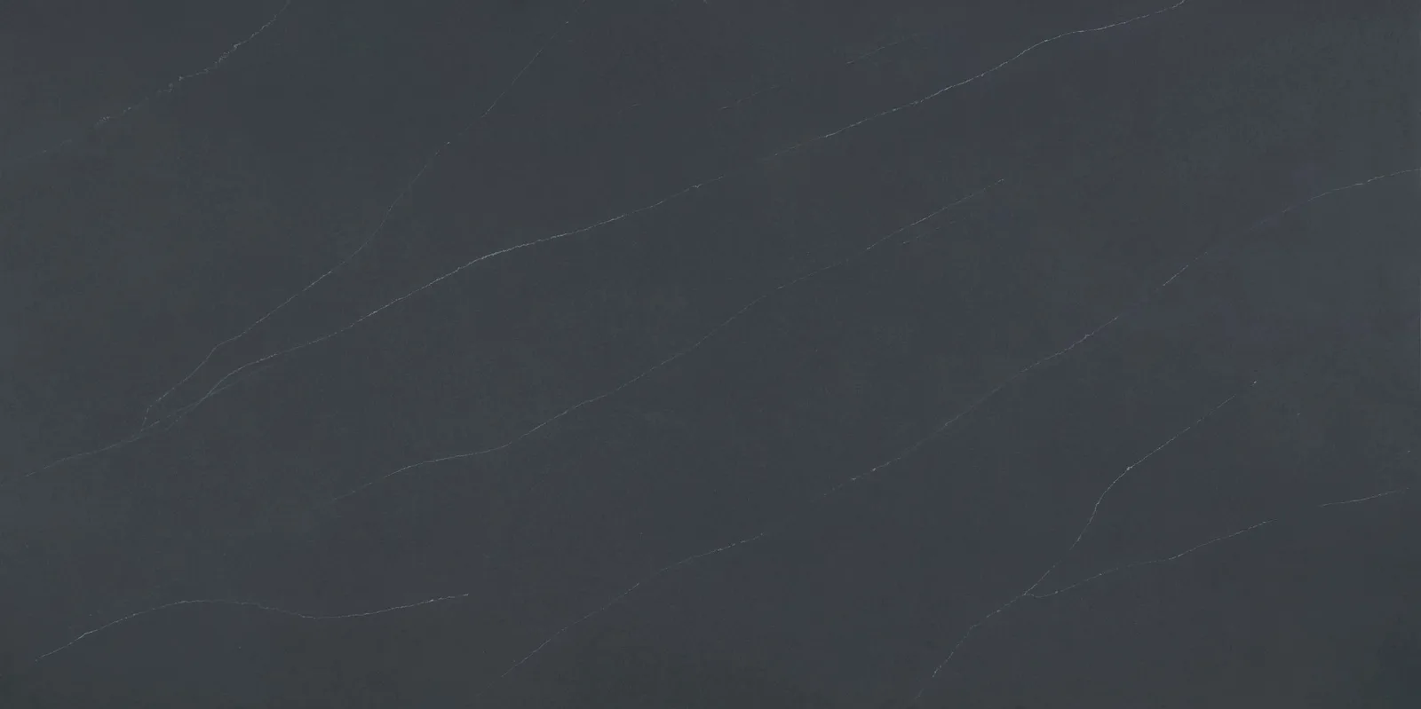 Grigio Elegante Honed quartz countertop in deep grey with white veins, honed finish, available in 2CM and 3CM thicknesses