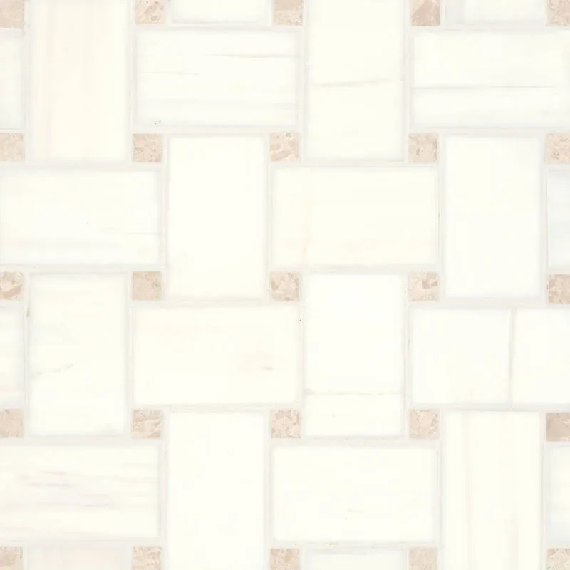 Jumbo Basketweave Dolomite & White Sand Dot