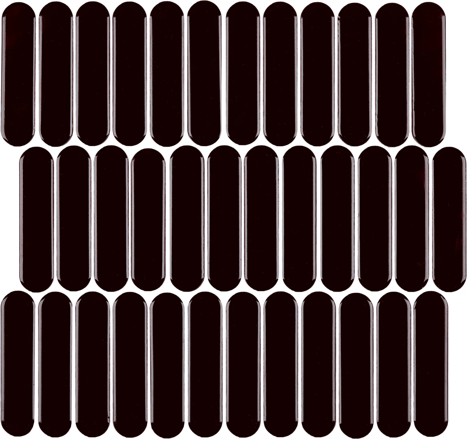 Bright Black Oval mosaic tile 12x12 glazed porcelain with glossy finish in black color