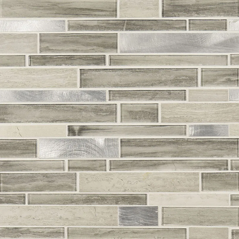Ocotillo Blend Interlocking Mosaic Tile, multi-color blend, 4.1mm thickness, ceramic material