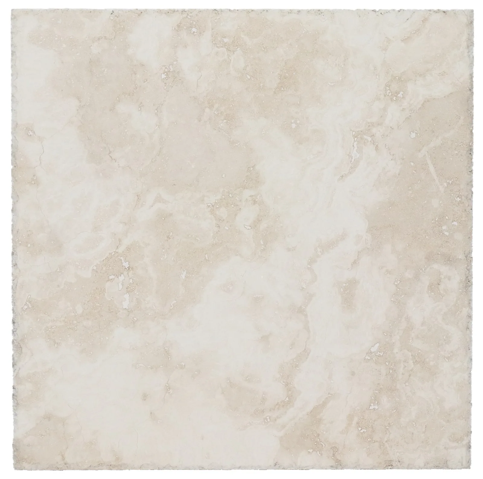 Ivory Chiseled Edge marble tile in a filled & brushed finish, 12mm thick, showcasing a creamy ivory color and natural stone texture.