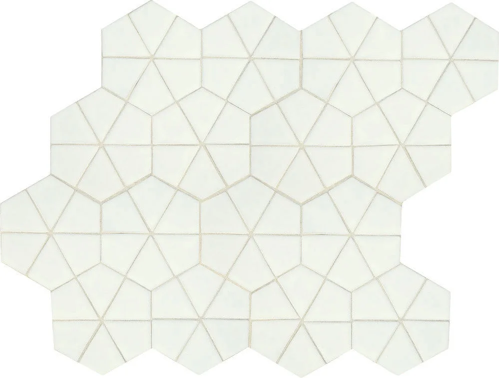 Daltile Revalia Remix Kaleidoscope White 6X6, Glossy, Kaleidoscope Mosaic Tile