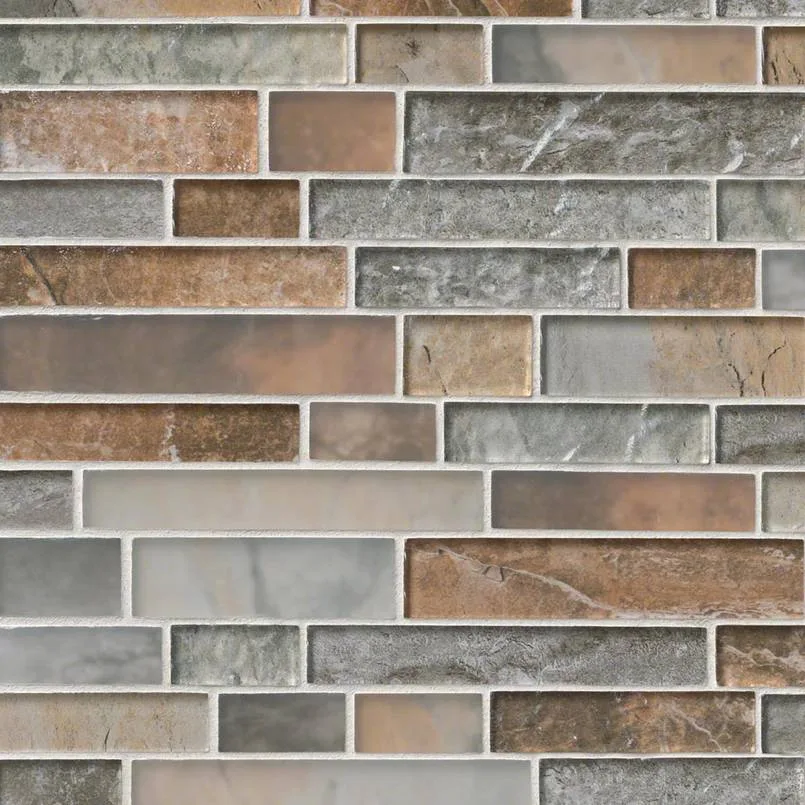 Taos Interlocking mosaic tile in a bold color with a 3/8" thickness, made from high-quality materials.