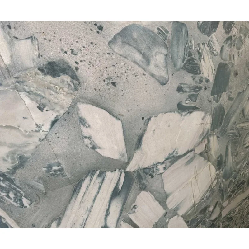 Quartzito Azul polished quartzite countertop in a rich blue color with a sleek finish and rectified edges