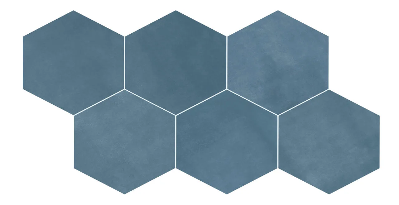 Daltile Scrapbook Keepsake Blue 8X9, Matte, Hexagon Porcelain Tile