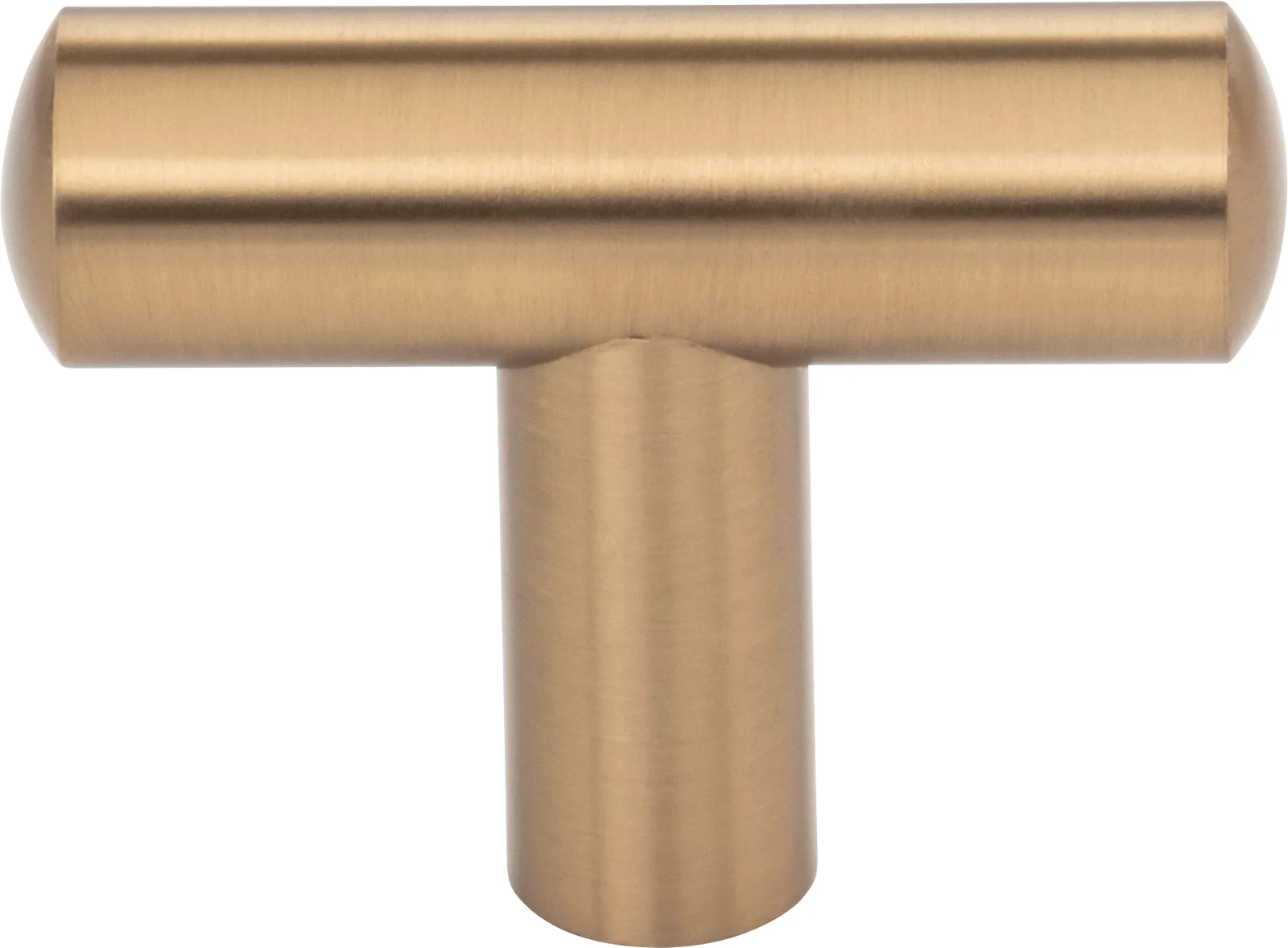 Key West Cabinet "T" Knob in Brushed Gold, decorative hardware, 1-7/8" length, steel material