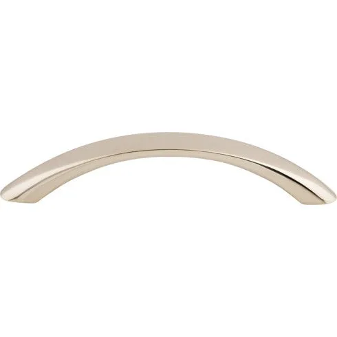 Nouveau Bow Pull in polished nickel finish, 5 1/16 size, decorative hardware for cabinets