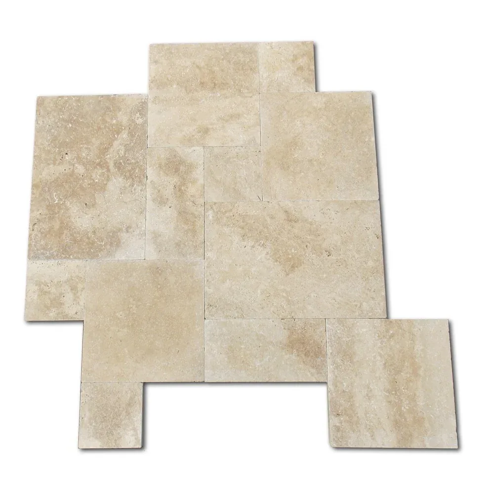 Walnut Travertine Paver 24x24 tumbled finish travertine material