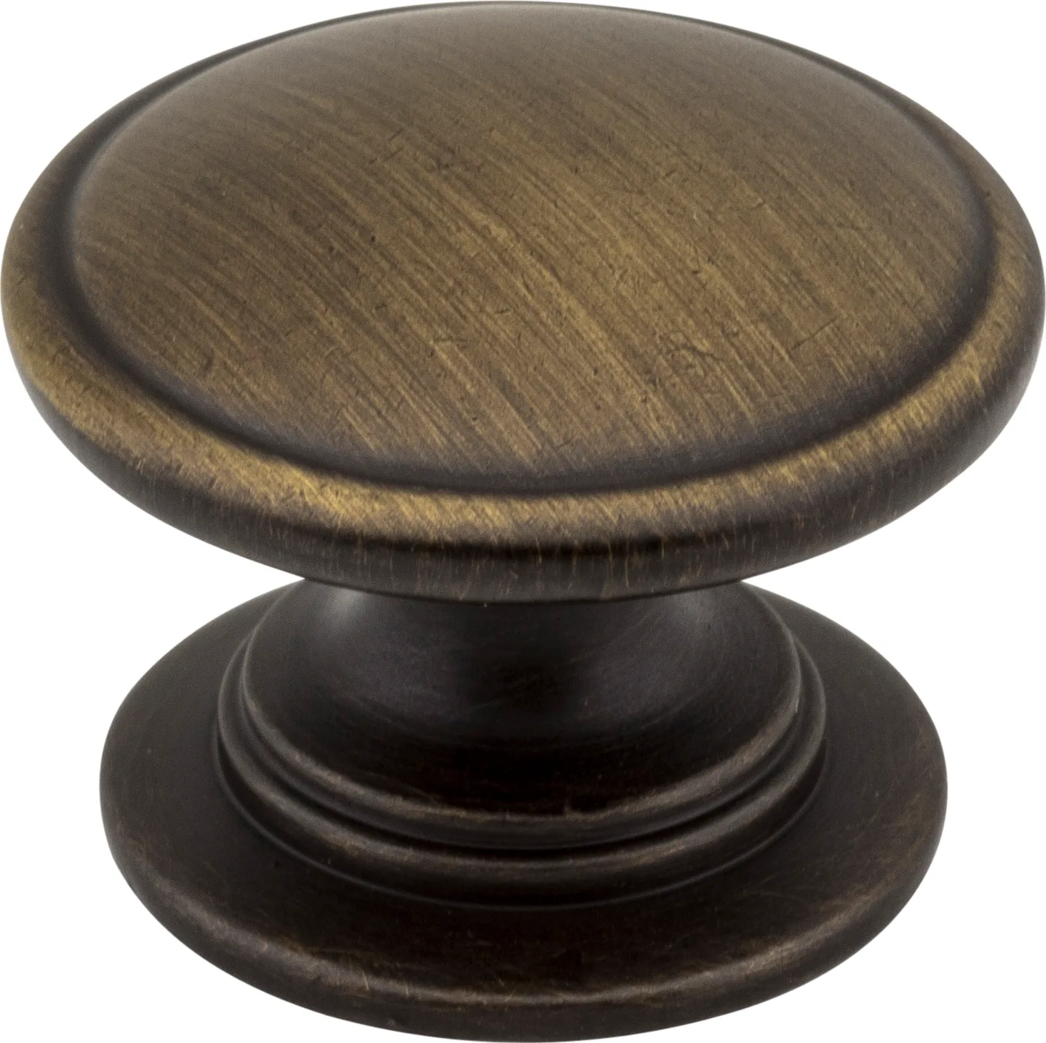 Durham Cabinet Knob in Antique Brass finish, 1-1/4 inch diameter, decorative hardware