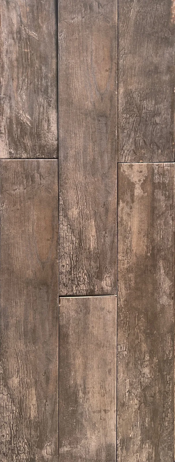 Jet Antracita Wood Look Tile in dark grey color, matte finish, size 8x48, made of porcelain for floor and wall applications.