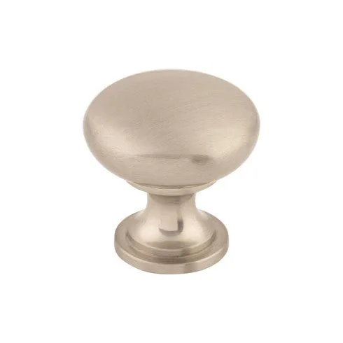 Hollow Round Knob in Brushed Satin Nickel finish, size 1 3/16, decorative hardware by Top Knobs