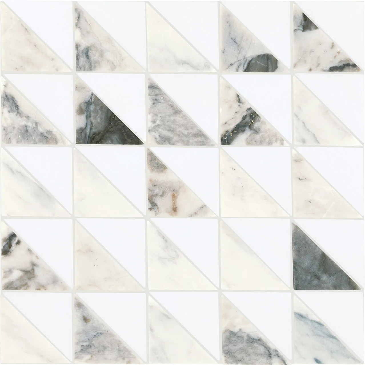 Daltile Gamma Illusive Blend Triangle, Honed Mosaic Tile