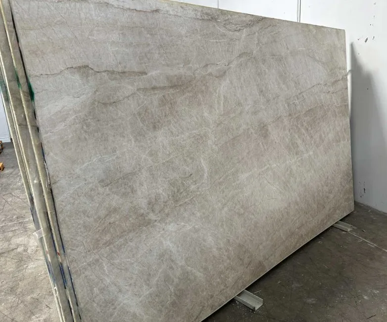 Matira Quartzite Countertops in Gray with Matte and Polished Finish, Rectified Edges, Natural Stone Material
