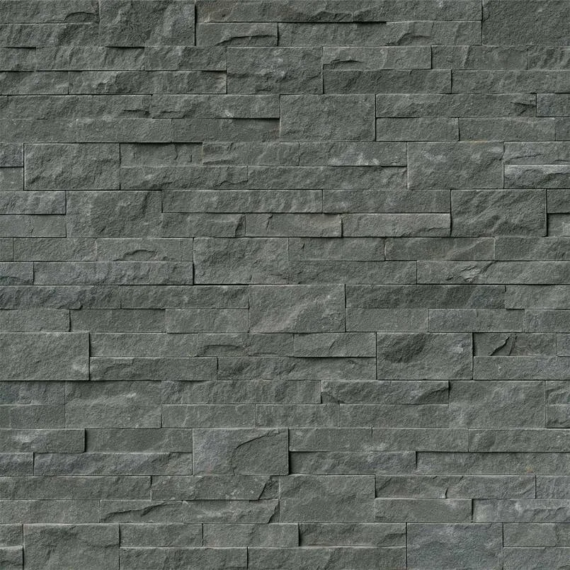 Mountain Bluestone Panel 6x24 Splitface Stacked Stone in blue color, made of sandstone, ideal for accent walls and backsplashes.