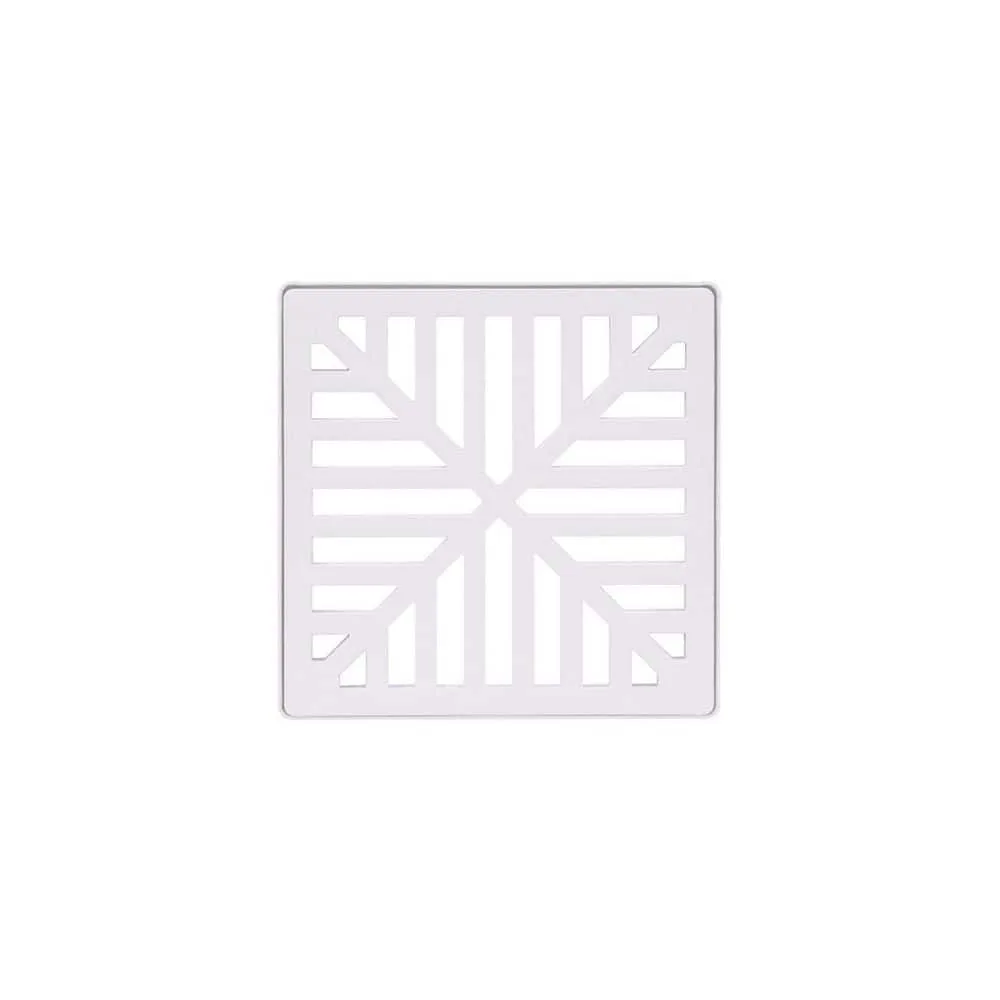 Schluter Kerdi-Drain Grate 4 in. Matte White KDIF4GRKMBWD17, modern shower drain accessory