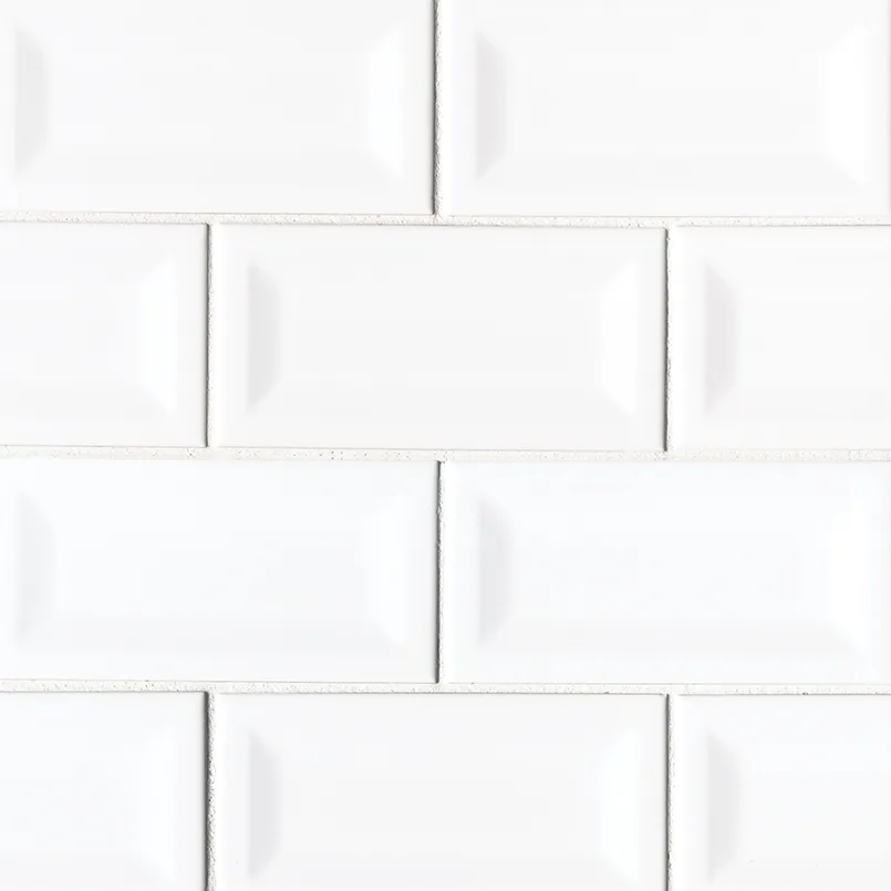 White Glossy 3x6 Inverted Beveled