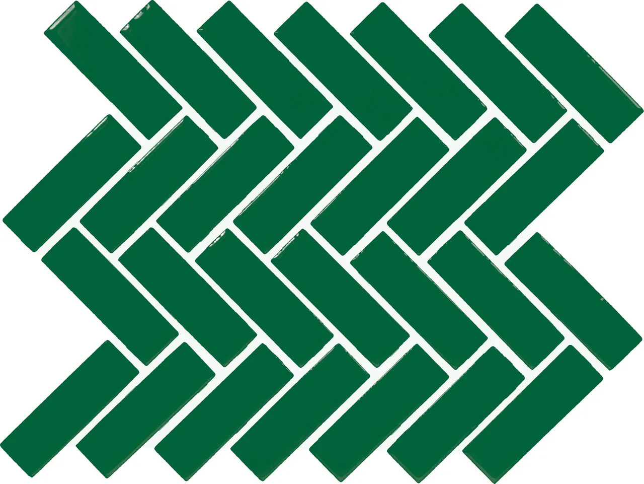 Daltile Color Wheel Mosaic Emerald 1X3, Glossy, Herringbone