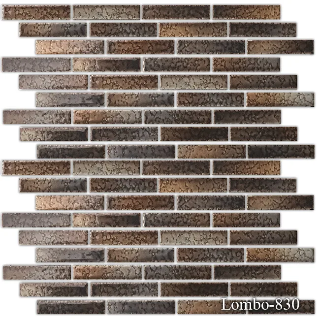 Lombo Series Pool Tile in White Gray Black, Sepia, Kashmir, Aqua Matte, Rare Earth, Persian Blue, Wheat, Grey Matte, Autumn - Ceramic 1/2x3 1/4