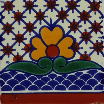 L91 - Flor Amarillo Talavera Tile