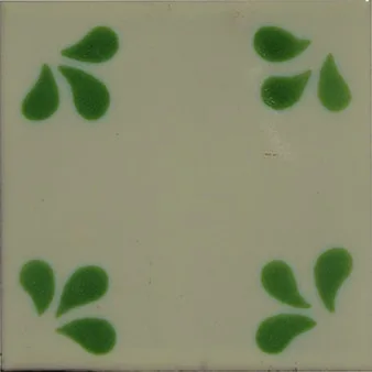 L107 - Green Floral Petals Talavera Tile