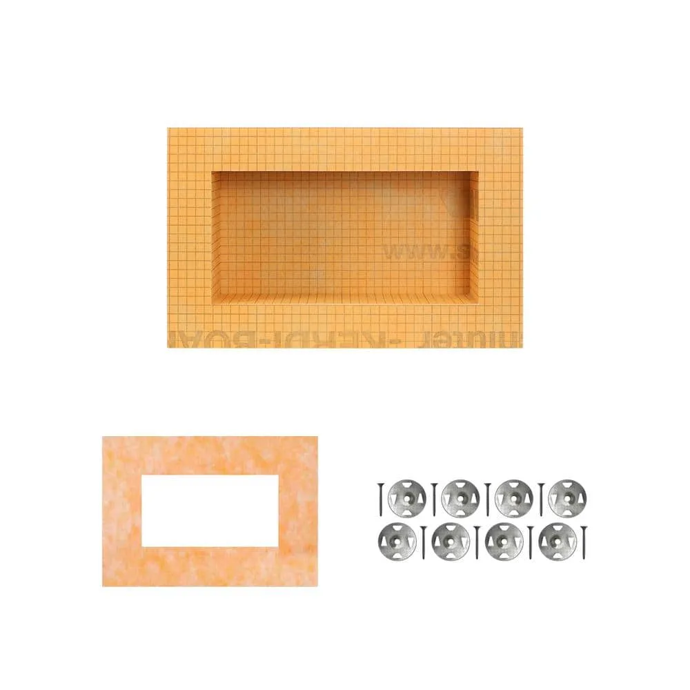 Schluter Kerdi-Board-SN Shower Niche 12 in. W x 6 in. L x 0.5 in. T Underlayment for Tile, no color, designed for modern shower systems