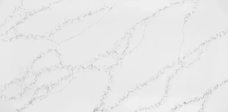 Arabescato Como Quartz Countertop in white with gray veining, 2CM and 3CM thickness options, ideal for kitchen and bathroom surfaces