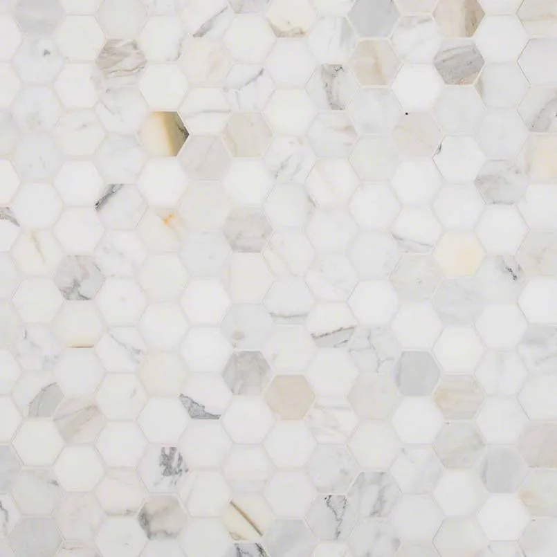 Calacatta Gold 2" Hexagon Mosaic