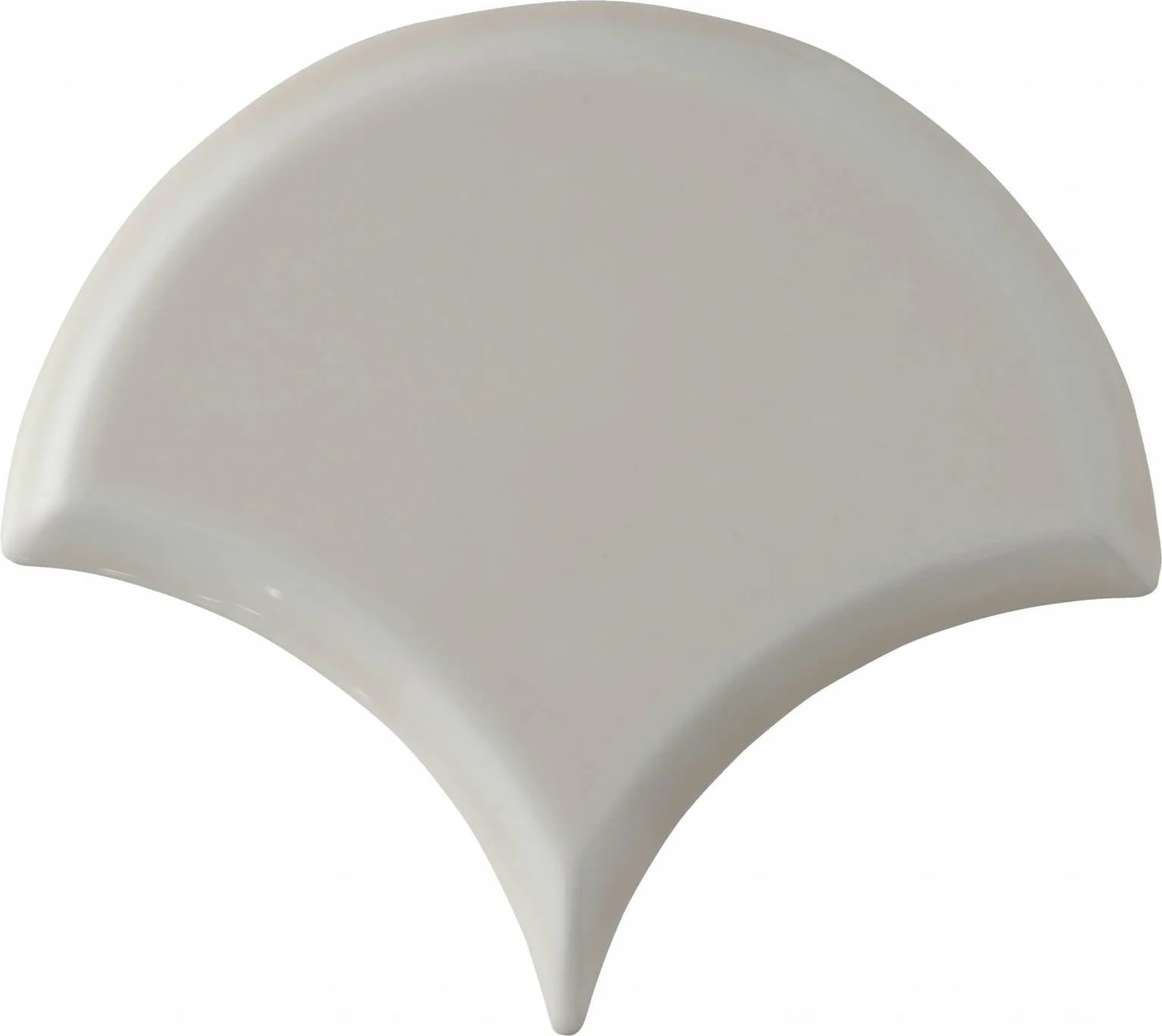 Beveled Tear Drop ceramic tile in Snow Cap color, handcrafted finish, ideal for wall applications