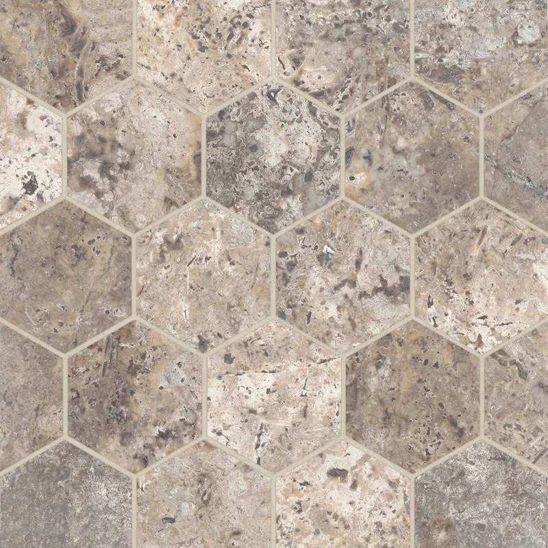 Silver Cream 10., Honed, Hexagon