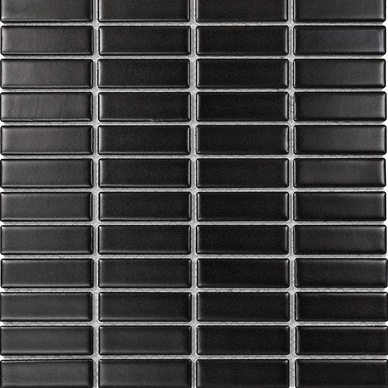 Metro Grid Mosaics in Aged White, White, and Black porcelain, matte and glossy finishes, 1x3 and 1x6 grid sizes, thickness 5mm