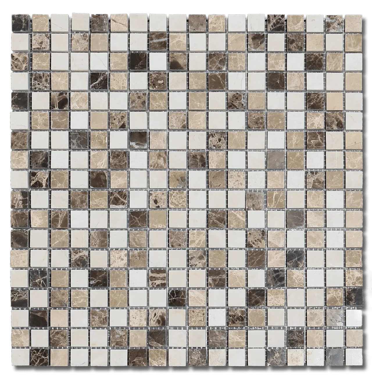 Mix 5/8 Mosaic Marble Tile in polished finish, 8.5mm thickness, ideal for floor and wall applications