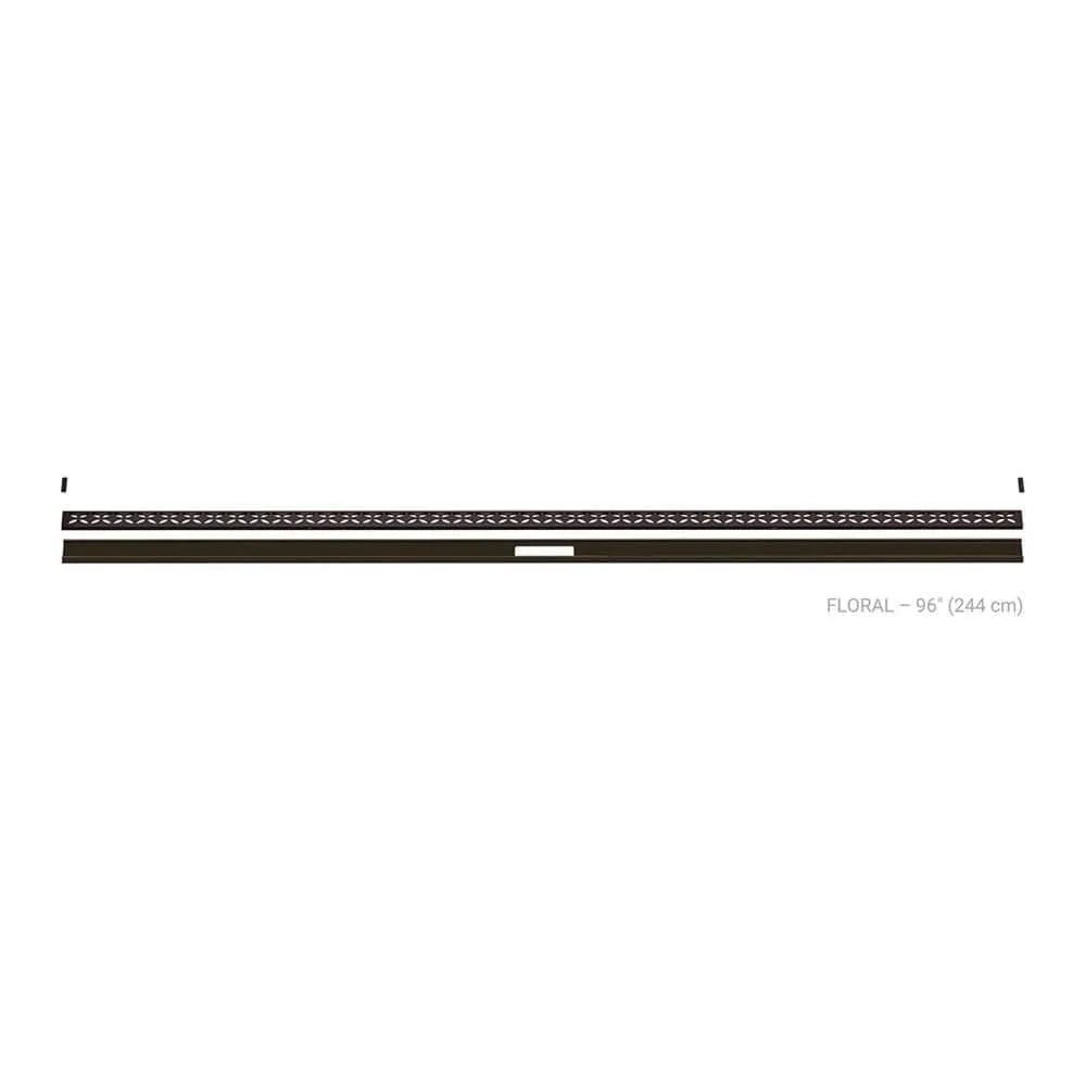 Schluter Kerdi-Line-Vario Bronze 96 in. Floral Grate and Channel Floor Installation Kit, Bronze Textured KLVRID5TSOB244
