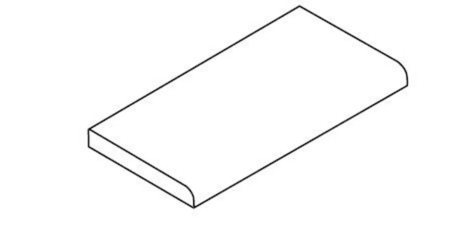 Hampton Single Bullnose 8 Cadet Gray Ceramic Trim 4x8