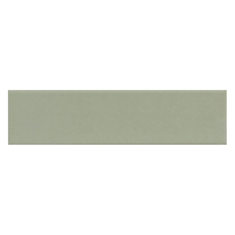 Sage Ceramic Tile 2x8 in flat satin finish made from ceramic pressed material
